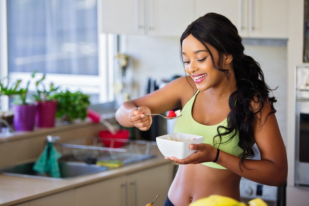 Woman eating healthy